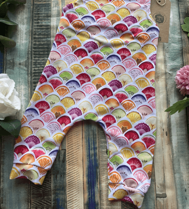 Scalloped Fruit Dungarees 3-6m