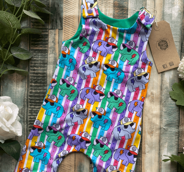 Rainbow Rhinos Dungarees 0-3m