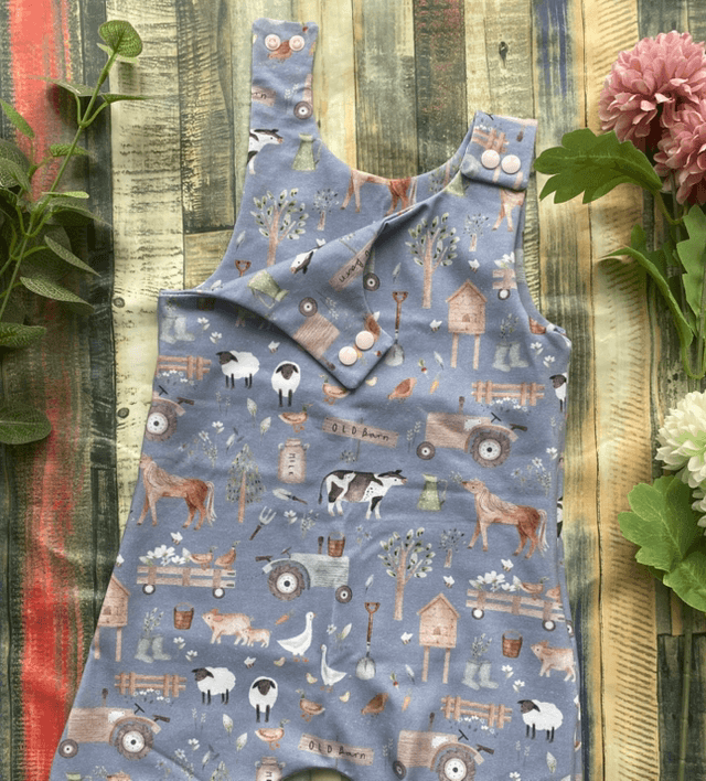 Lilac Farm Short Dungarees 1-2y