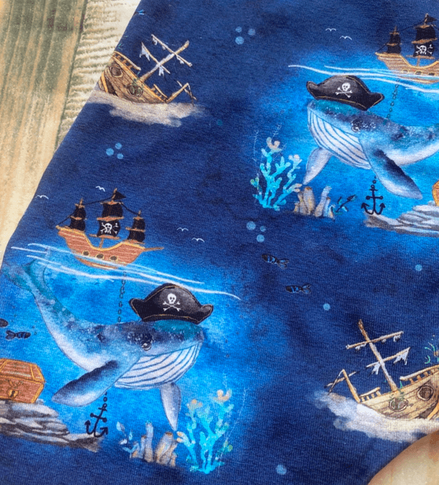 Pirate Whale Dungarees 1-2y
