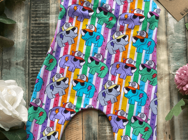 Rainbow Rhinos Dungarees 3-6m
