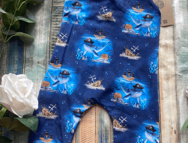 Pirate Whale Dungarees 6-12m