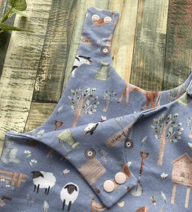 Lilac Farm Short Dungarees 1-2y