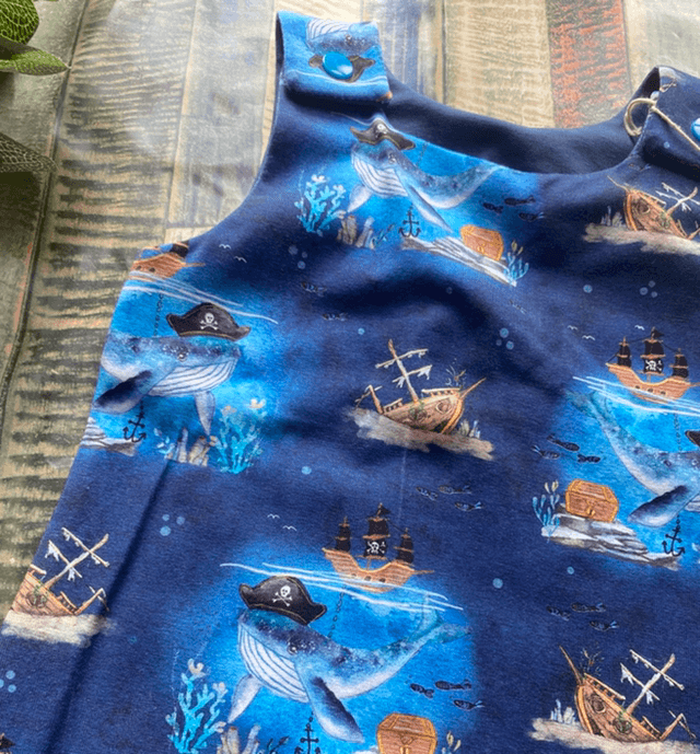 Pirate Whale Dungarees 6-12m