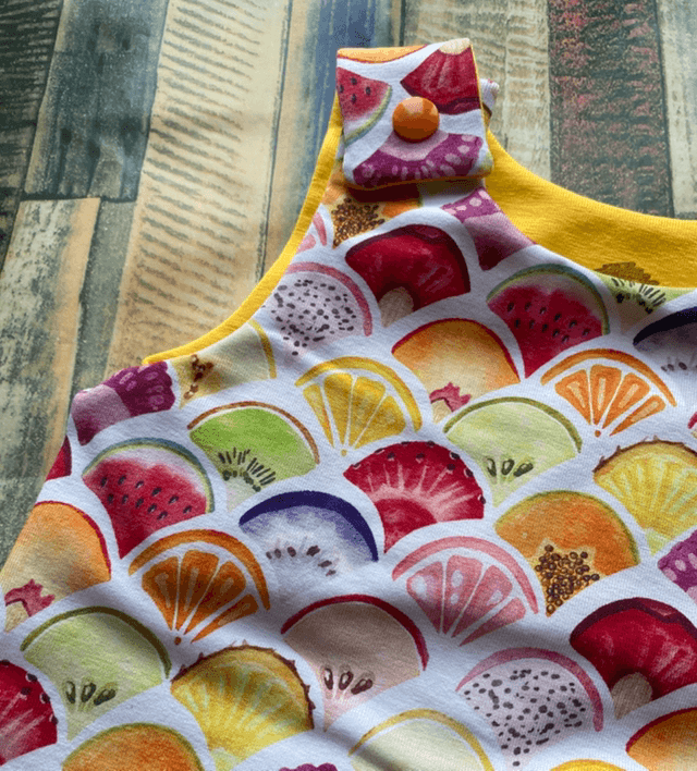 Scalloped Fruit Dungarees 3-6m