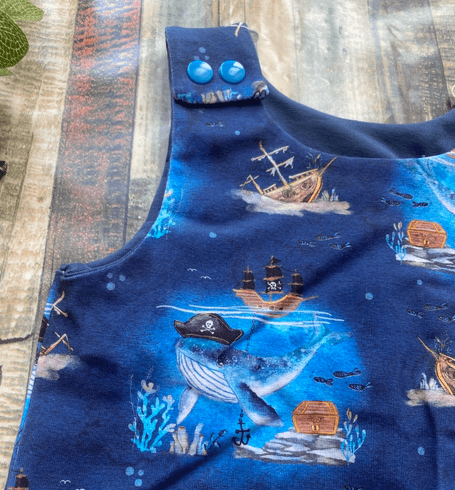 Pirate Whale Dungarees 1-2y