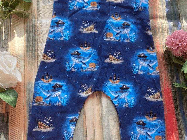 Pirate Whale Dungarees 1-2y