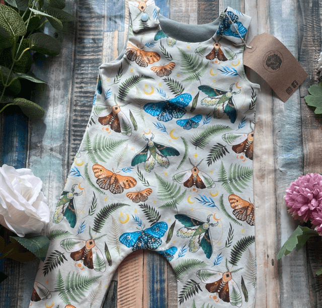 Moths &amp; Ferns Dungarees 6-12m